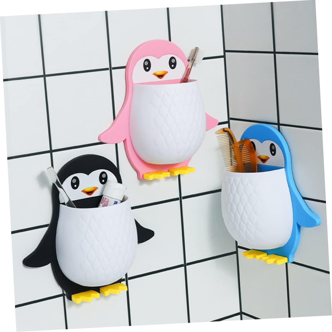 Penguin Wall Remote Control Holder (3pcs)