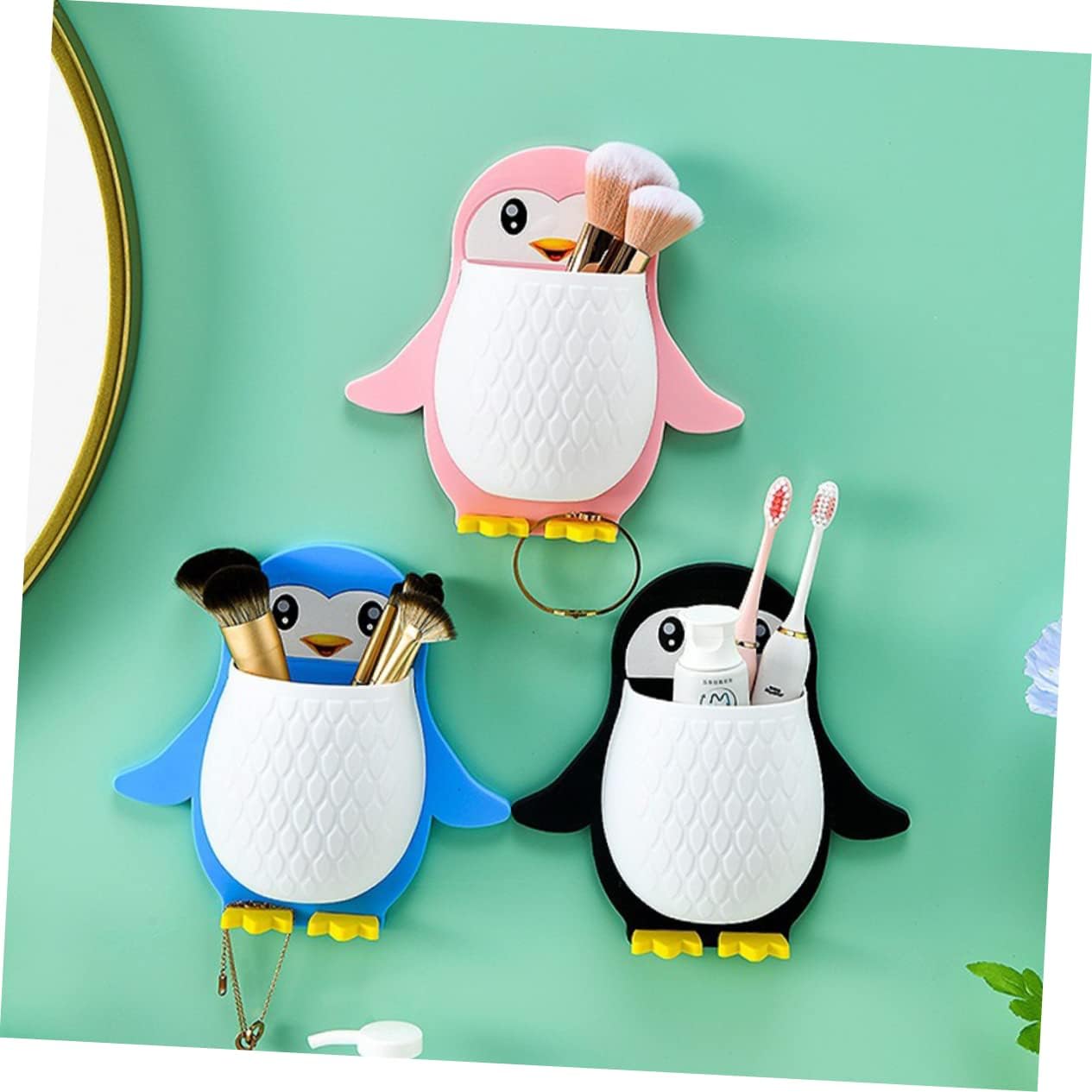 Penguin Wall Remote Control Holder (3pcs)