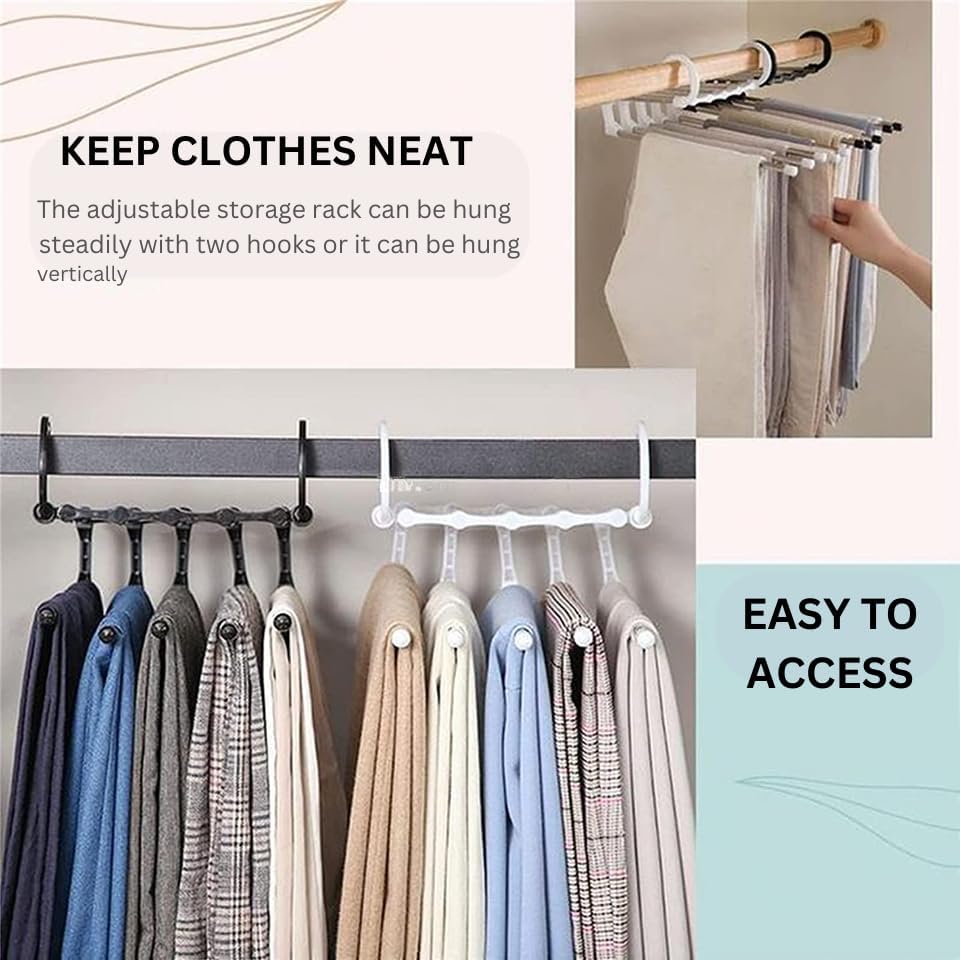 5 in 1 Stainless Steel Foldable Hangers (2pcs)