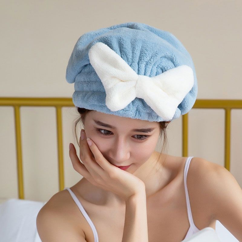 Cute Bowknot Decor Shower Cap