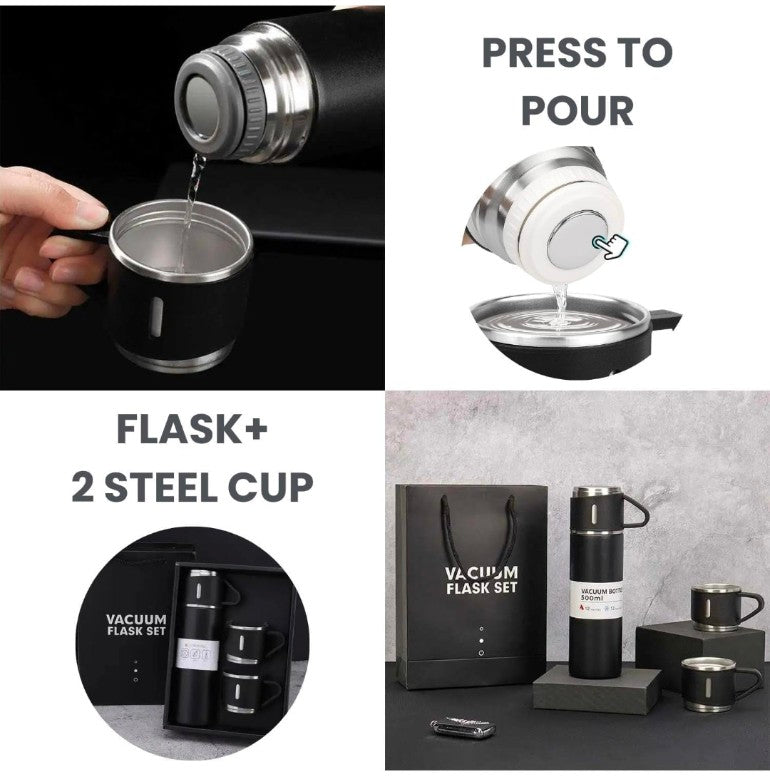 Vacuum Flask Set with 2 Cups