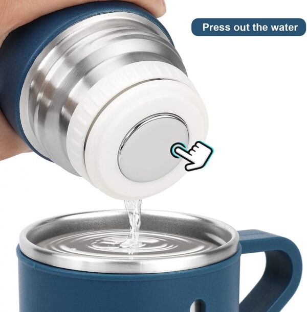 Vacuum Insulated Thermos Flask With 3 Cups,