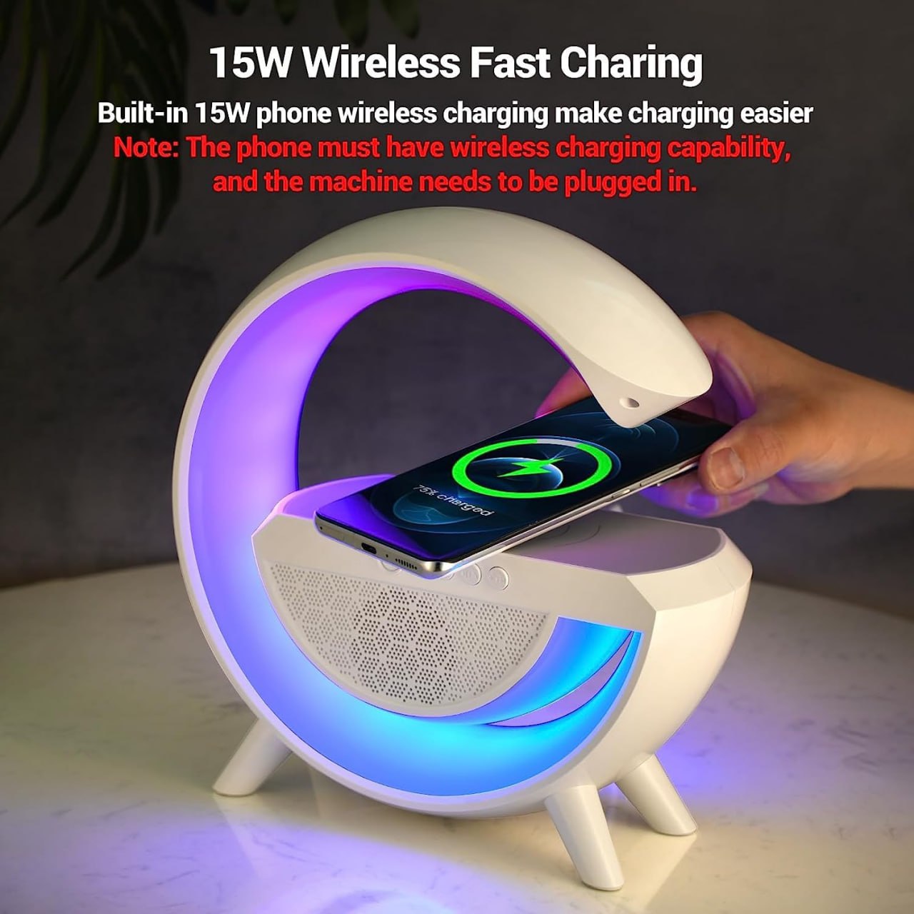 G Speaker LED Light With Wireless Charger